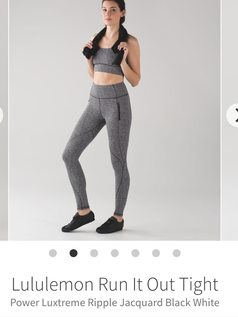 Lululemon Run It Out Tight in Ripple Black/White Sz 6